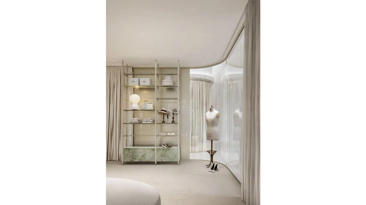 Cloison courbe en verre